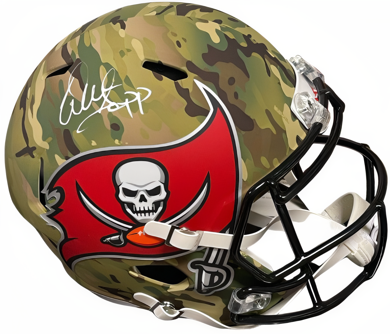 Warren Sapp Signed Tampa Bay Buccaneers Speed Full Size Camo Nfl Helmet  Schwartz Holo/Coa