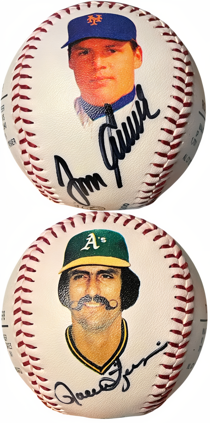 Tom Seaver & Rollie Fingers Dual Signed Fotoball Usa Mlb Baseball  /2300  Fotoball Usa Coa