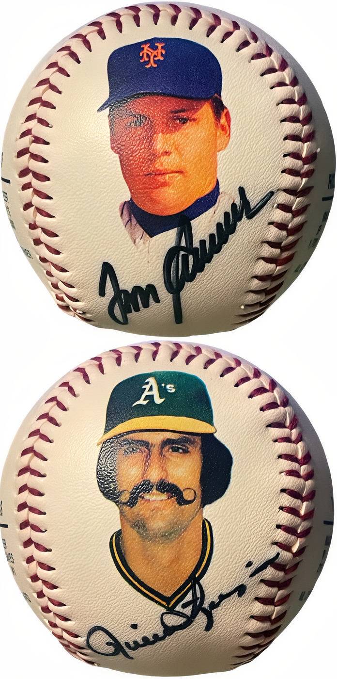 Tom Seaver & Rollie Fingers Dual Signed Fotoball Usa Mlb Baseball  /2300  Fotoball Usa Coa Version 1