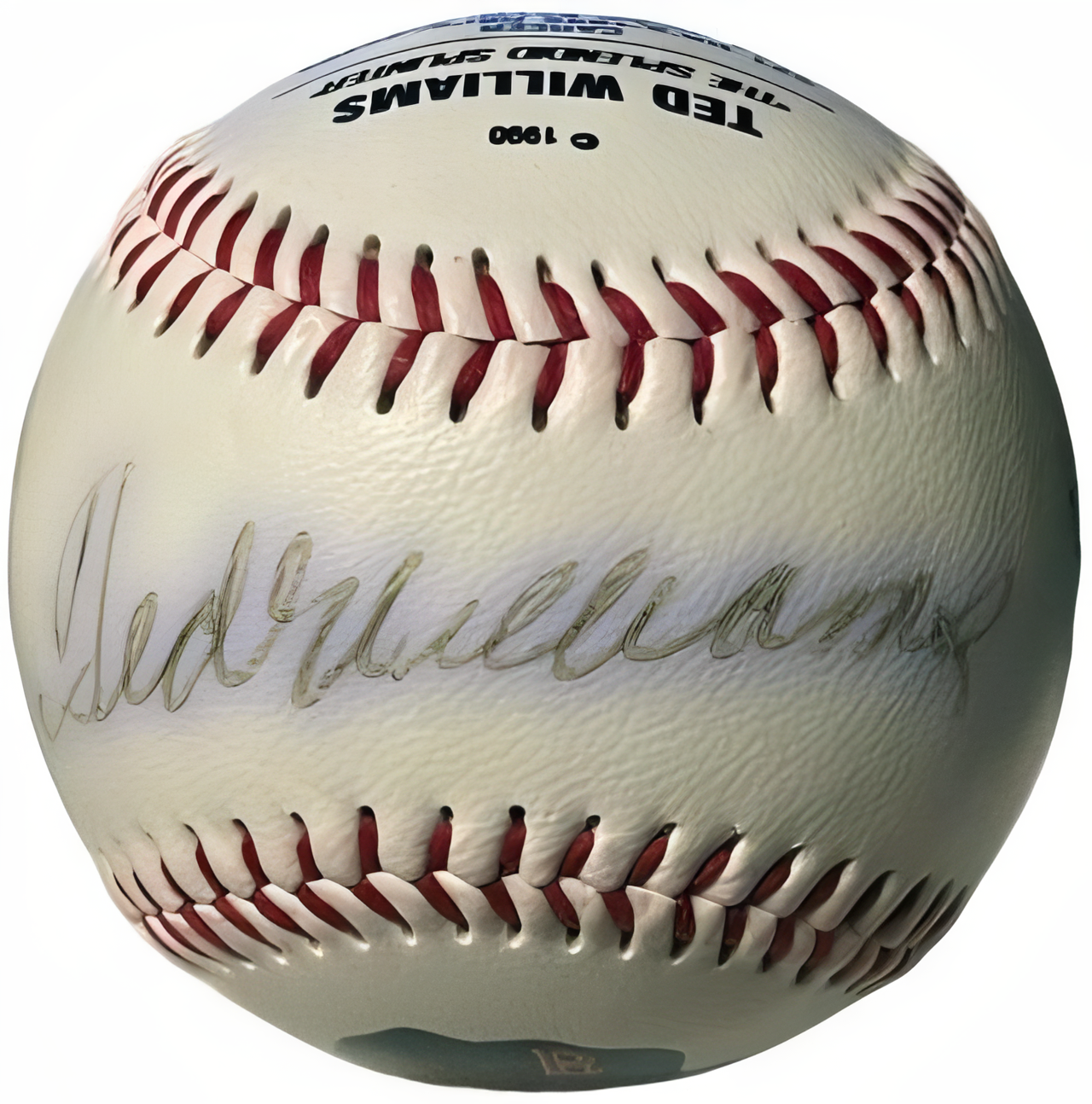 Ted Williams Signed Fotoball Usa Mlb Baseball  /1000  Coa (Imperfect/Boston Red Sox) Version 4