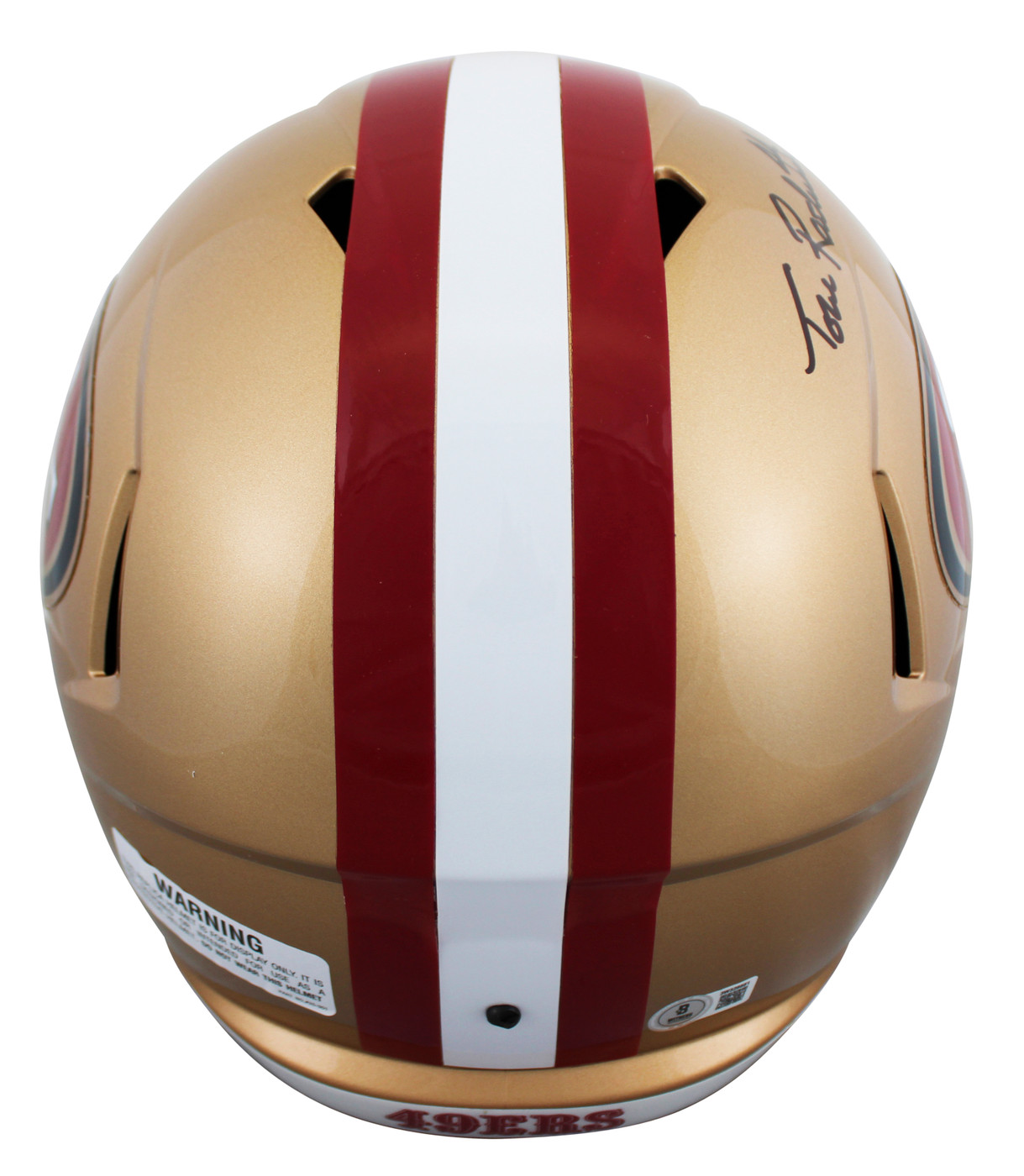 49ers Tom Rathman Signed Full Size Speed Rep Helmet W/ Case BAS Witnessed