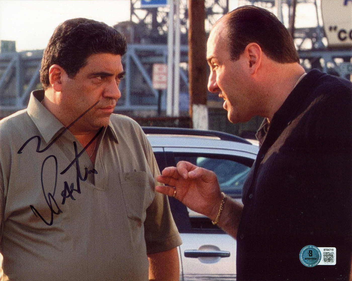 Vincent Pastore The Sopranos Authentic Signed 8x10 Horizontal Photo BAS 9