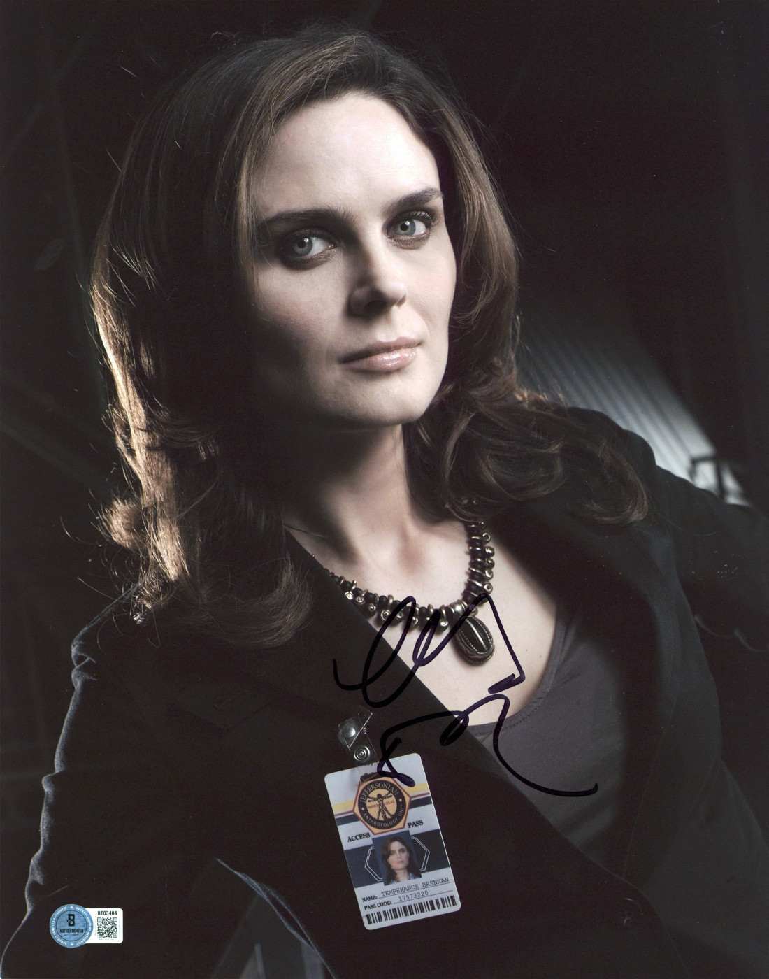 Emily Deschanel Bones Authentic Signed 11x14 Vertical Photo BAS #BT03404