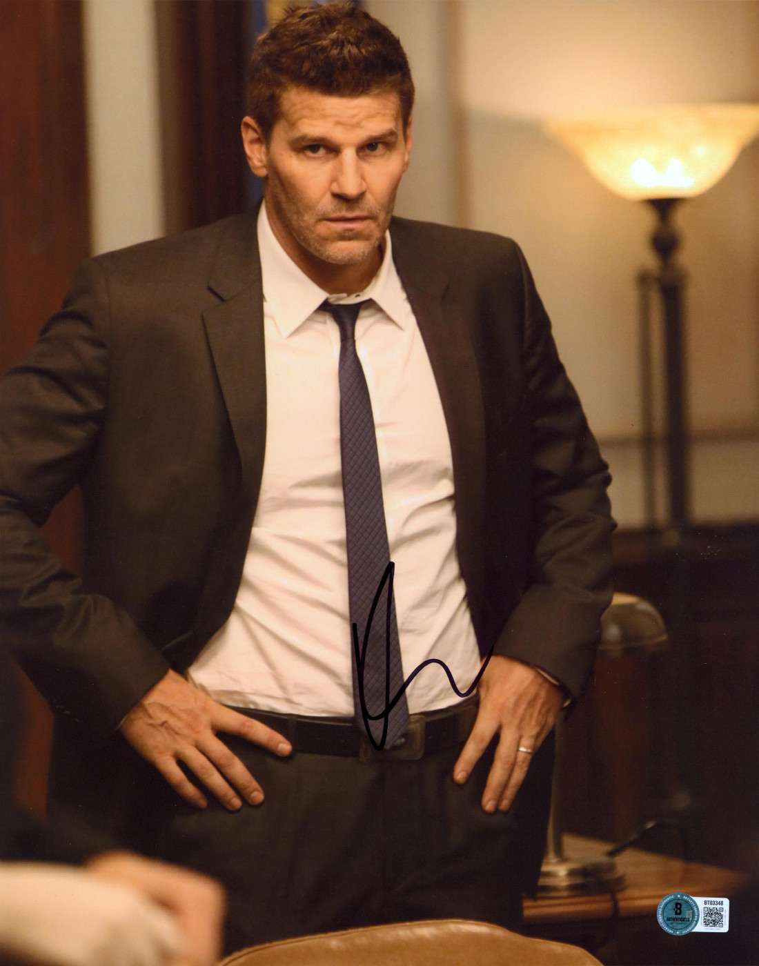 David Boreanaz Bones Authentic Signed 11x14 Vertical Photo BAS #BT03348