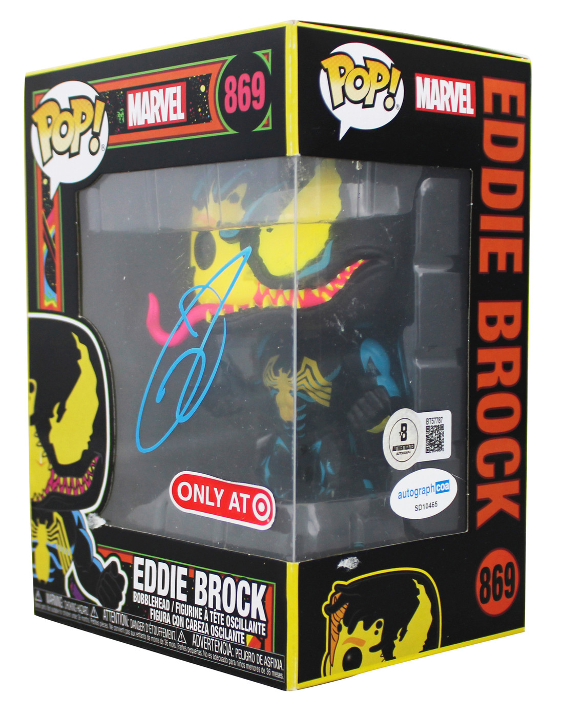 Tom Hardy Venom Signed Eddie Brock #869 Funko Pop Vinyl Figure BAS