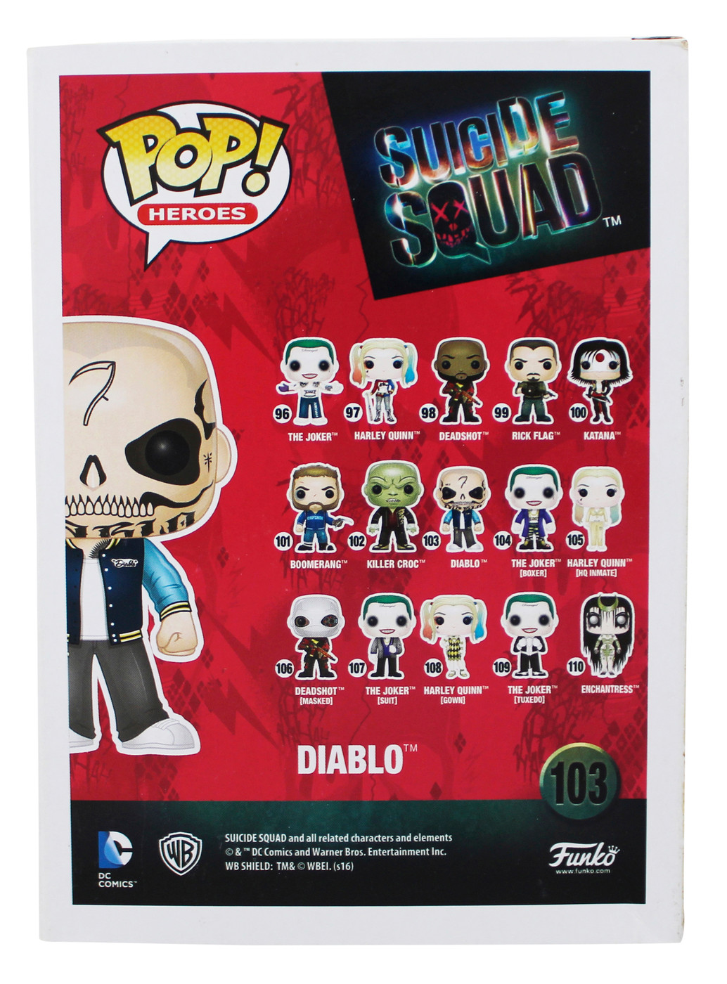 Jay Hernandez Suicide Squad Signed Diablo #103 Funko Pop Figure
