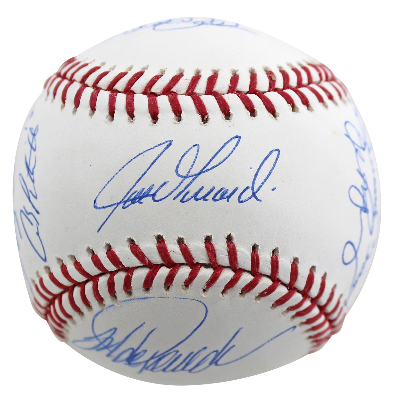 2009 Yankees (9) Jeter Rivera Posada Signed 2009 WS Logo Oml Baseball Steiner 1 Version 1