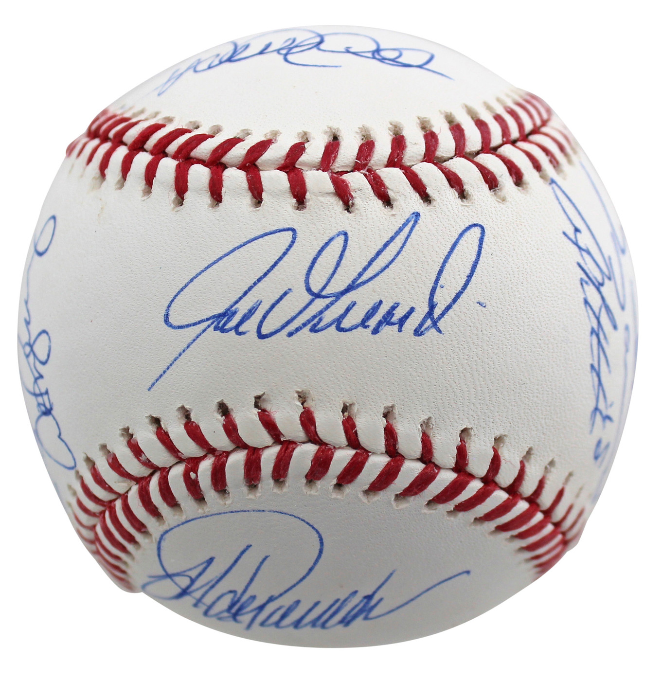 2009 Yankees (9) Jeter Rivera Posada Signed 2009 WS Logo Oml Baseball Steiner 2 Version 1