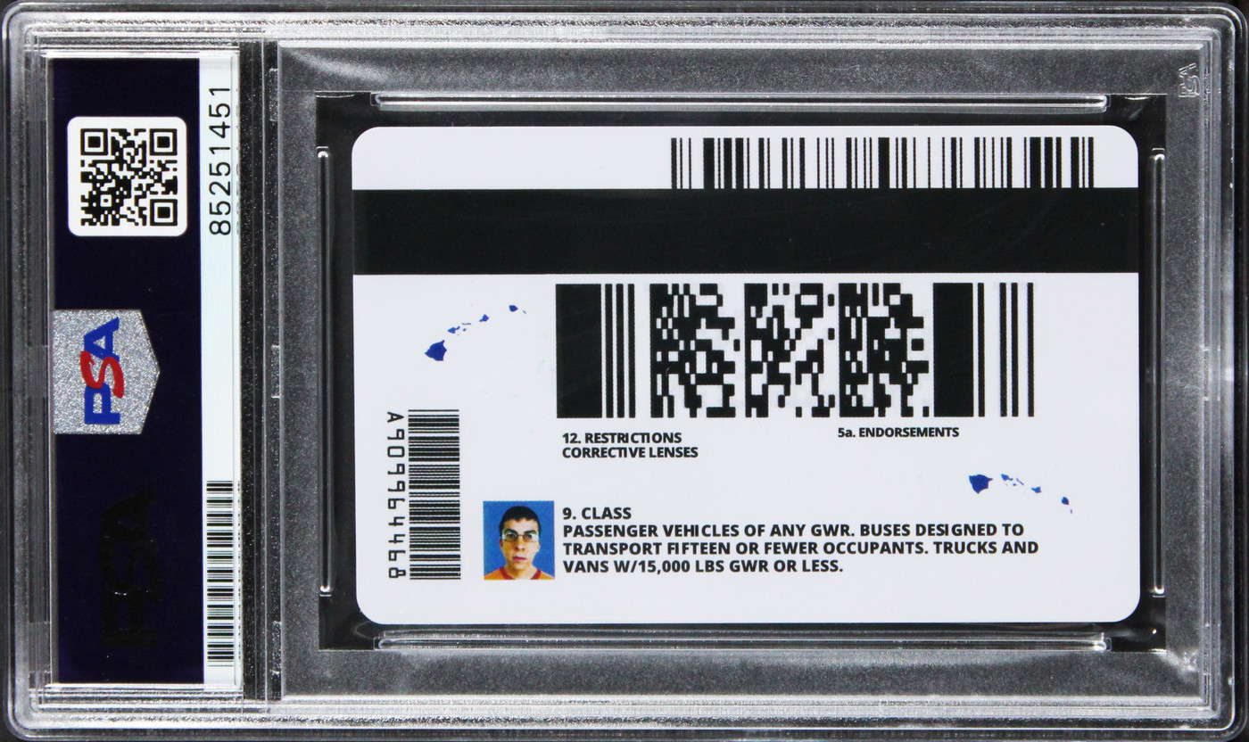 Christopher Mintz-Plasse Superbad Signed McLovin Replica Driver License PSA Slab Version 1