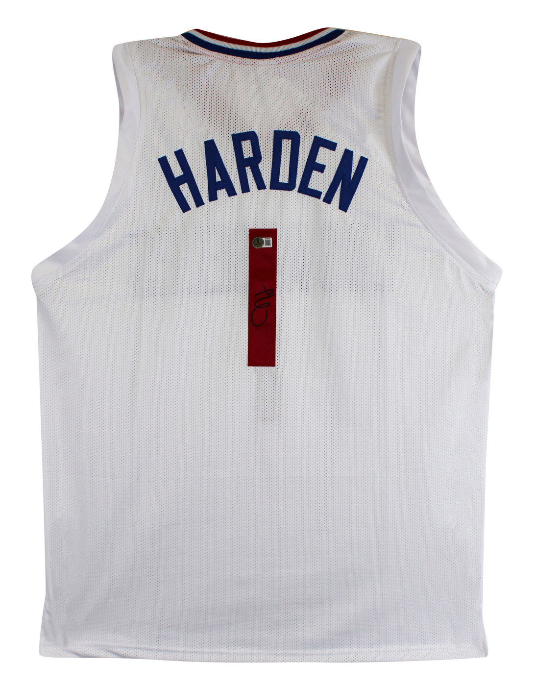 James Harden Authentic Signed White Pro Style Jersey Autographed BAS