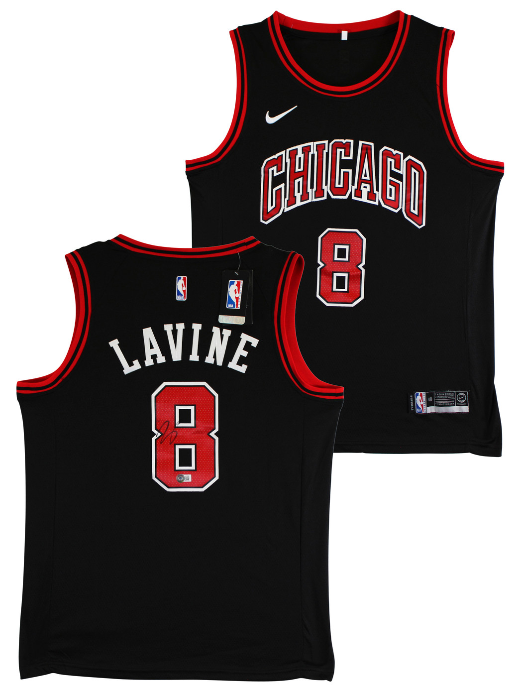 Bulls Zach LaVine Authentic Signed Black Nike Swingman Jersey BAS #BK88788