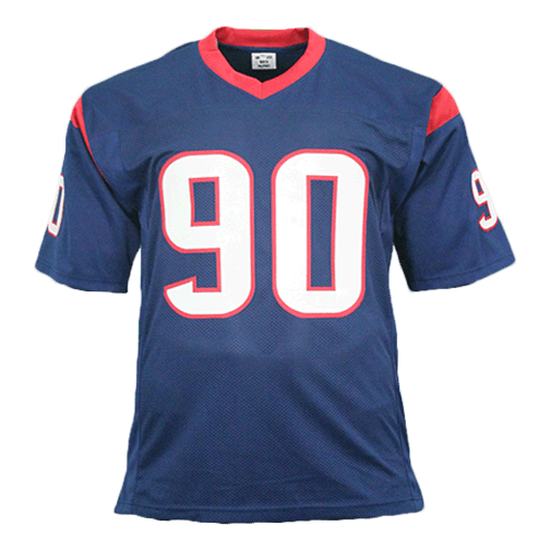 Jadeveon Clowney Autographed Pro Style Football Jersey Blue (JSA)