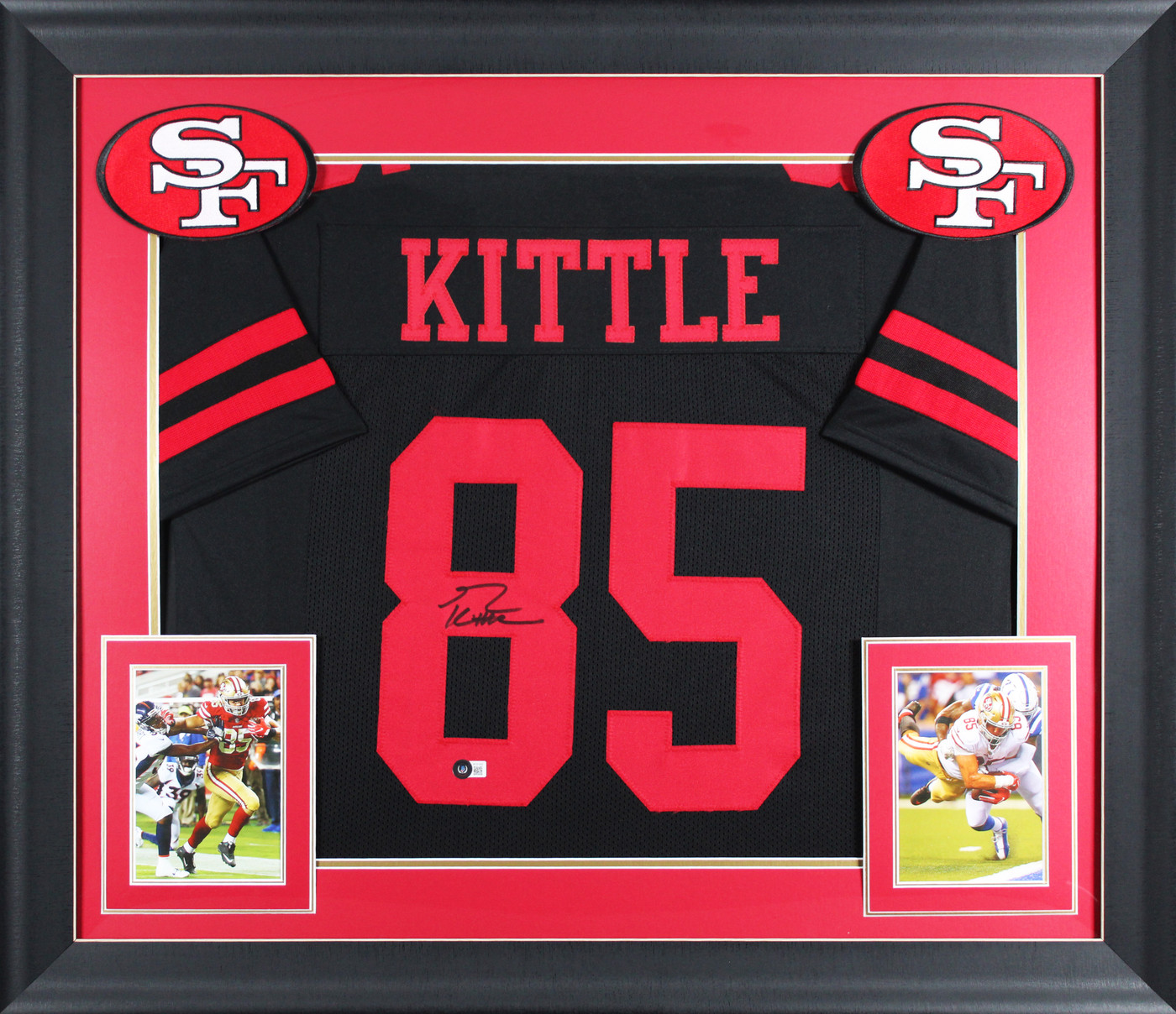 George Kittle Authentic Signed Black Pro Style Framed Jersey w