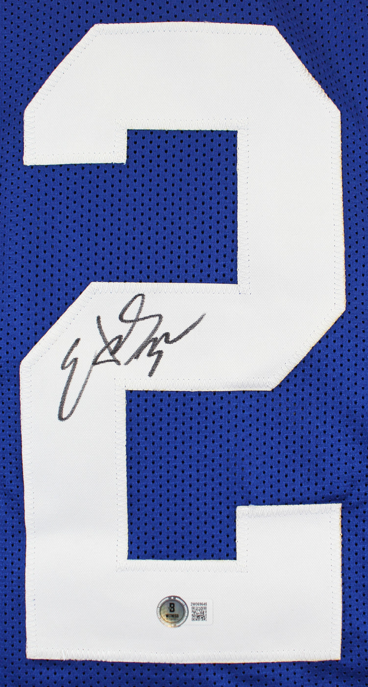 Edgerrin James Authentic Signed Blue Pro Style Framed Jersey BAS