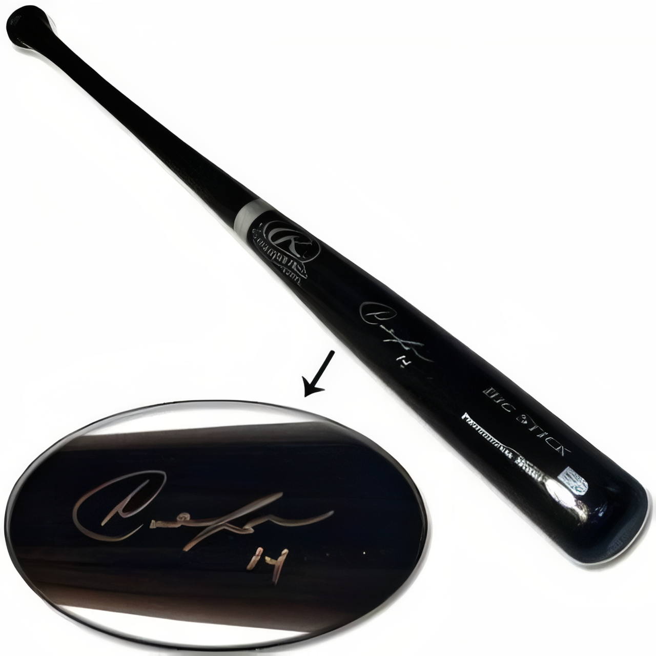 Austin Jackson Signed Black Big Stick Bat  Steiner Hologram (Cleveland Indians)