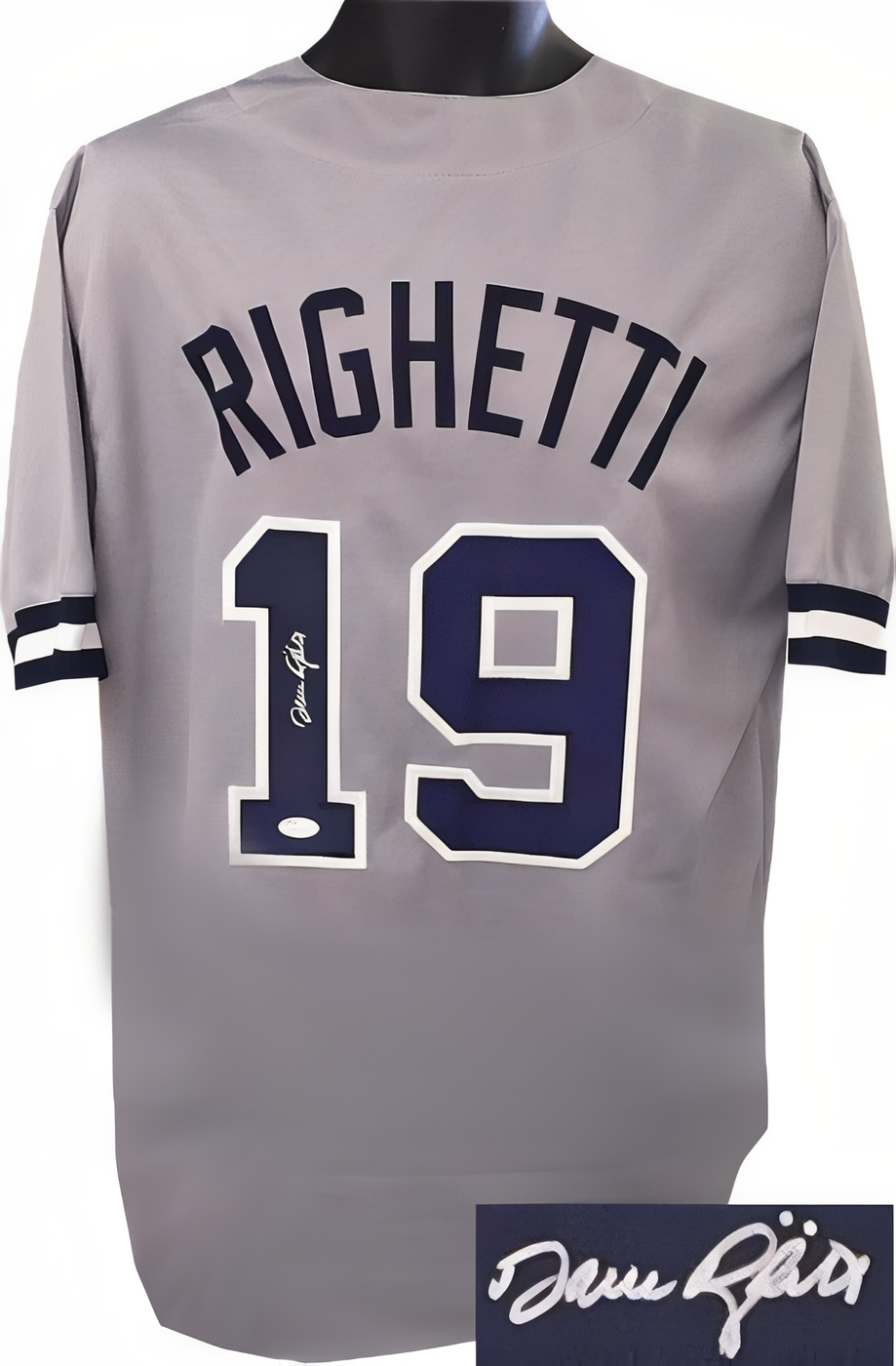 Dave Righetti Signed Gray Tb Custom Stitched Pro Baseball Jersey Xl  Jsa Witnessed Hologram