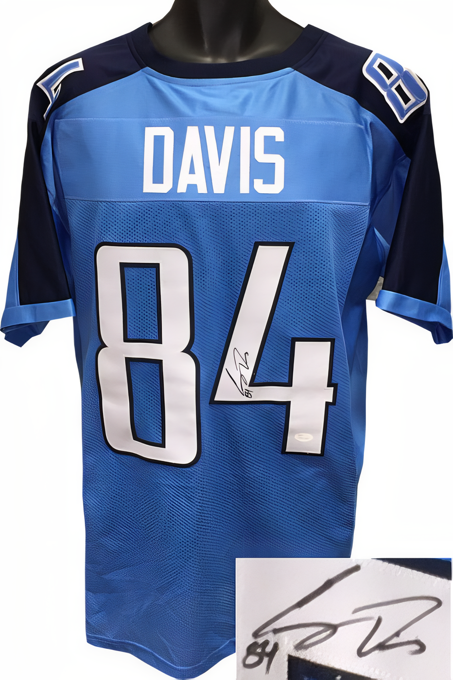 Corey Davis Signed Light Blue Custom Stitched Pro Style Football Jersey Xl #84  Jsa Hologram