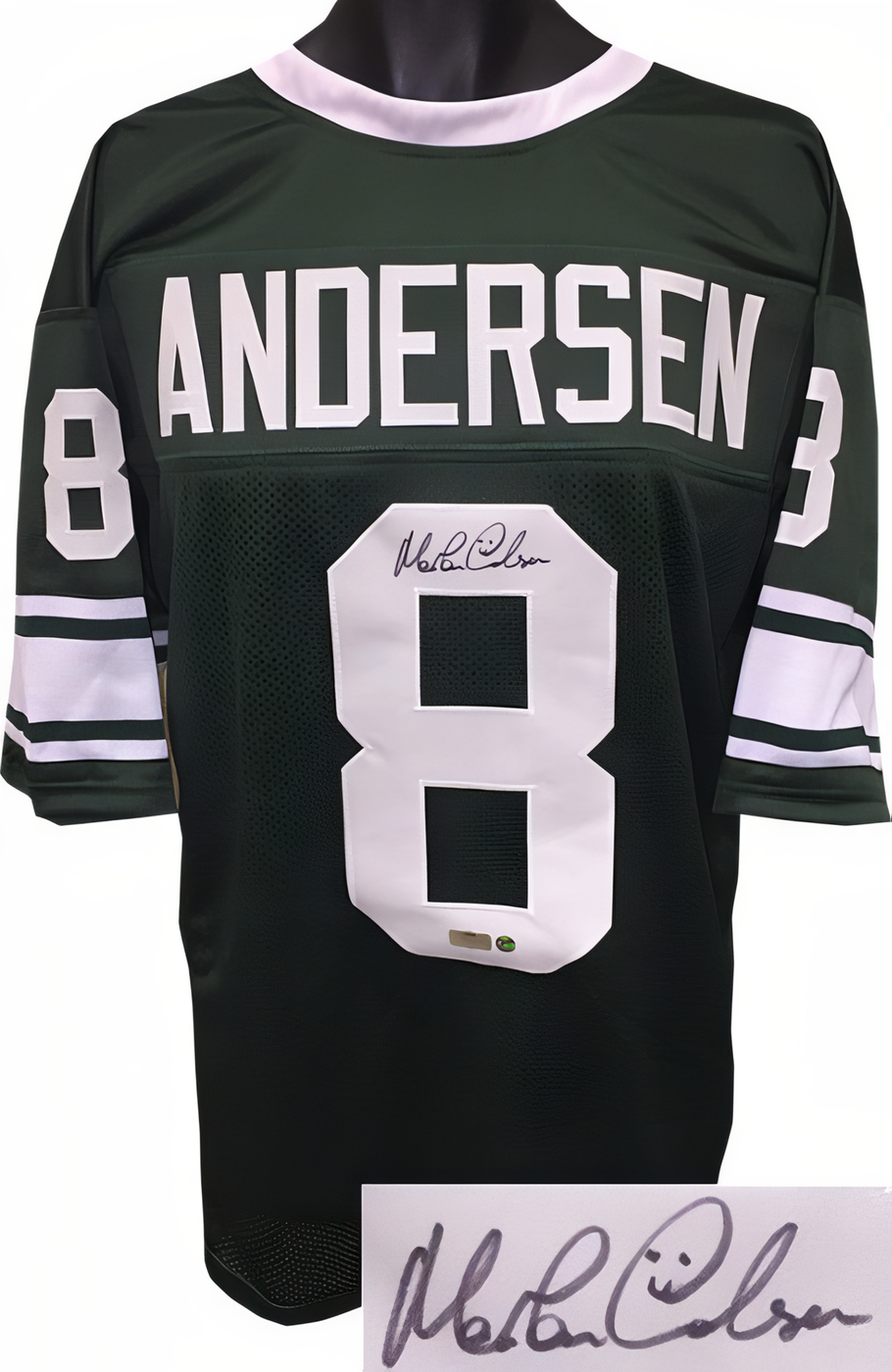 Morten Anderson Signed Green Tb Custom Stitched College Football Jersey Xl  Radtke Hologram