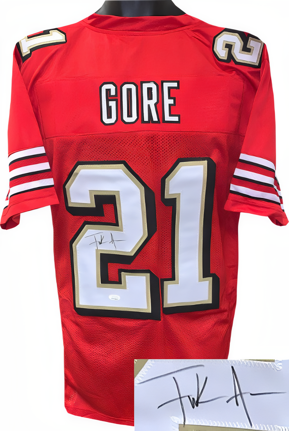 Frank Gore Signed Red Tb Shadow # Custom Stitched Pro Style Football Jersey Xl  Jsa Witnessed