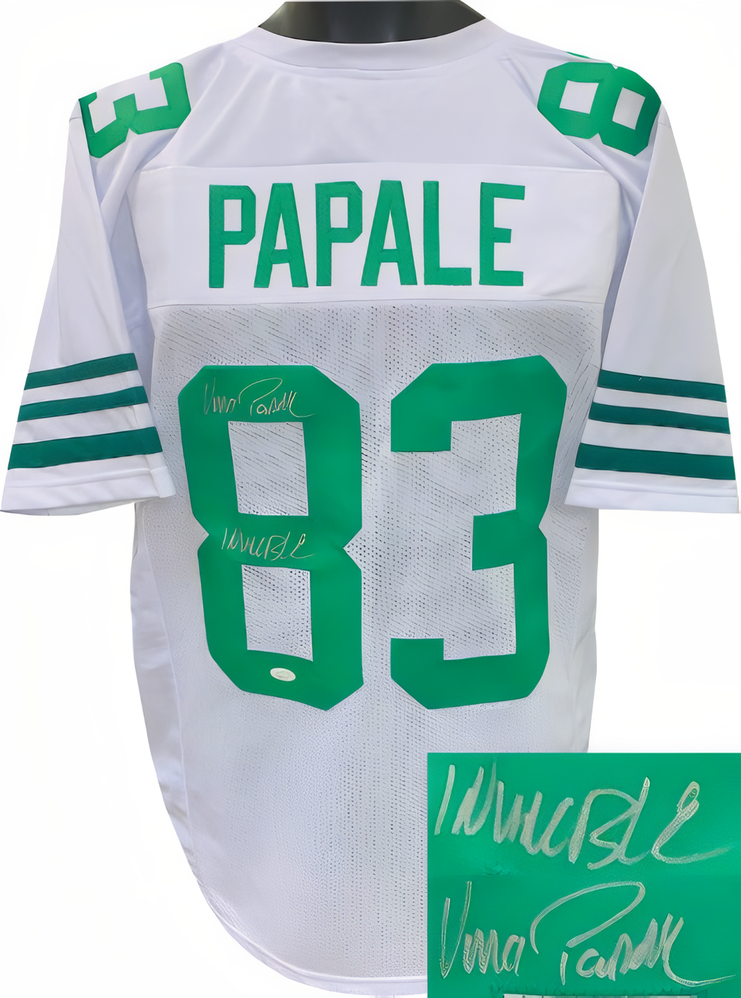 Vince Papale Signed White Tb Custom Stitched Pro Style Football Jersey Invincible Xl  Jsa Witnessed