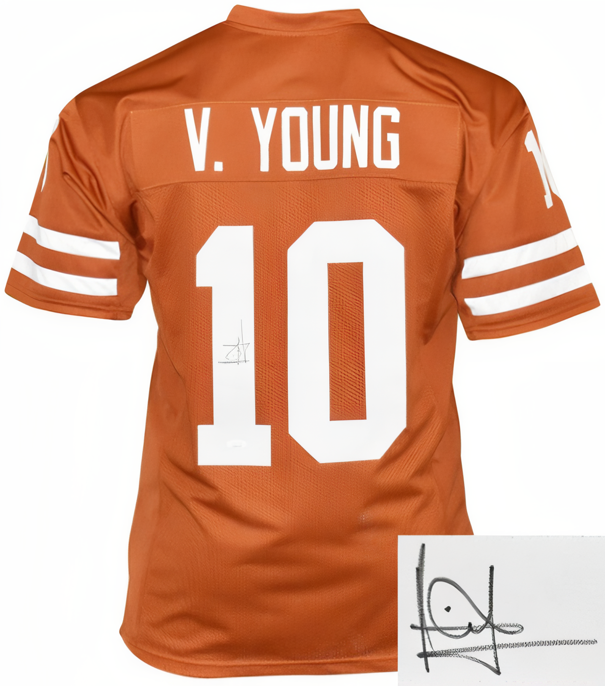 Vince Young Signed Texas Orange Tb Custom Stitched College Football Jersey Xl  Jsa Witnessed