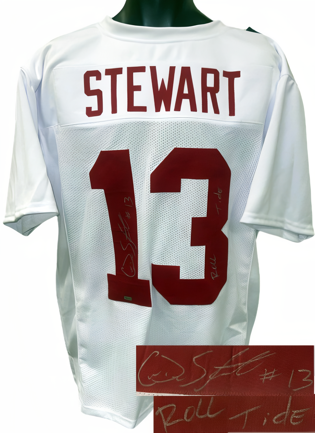 Ar Darius Stewart Signed Alabama White Custom Stitched College Football Jersey Xl W/ Roll Tide  Coa
