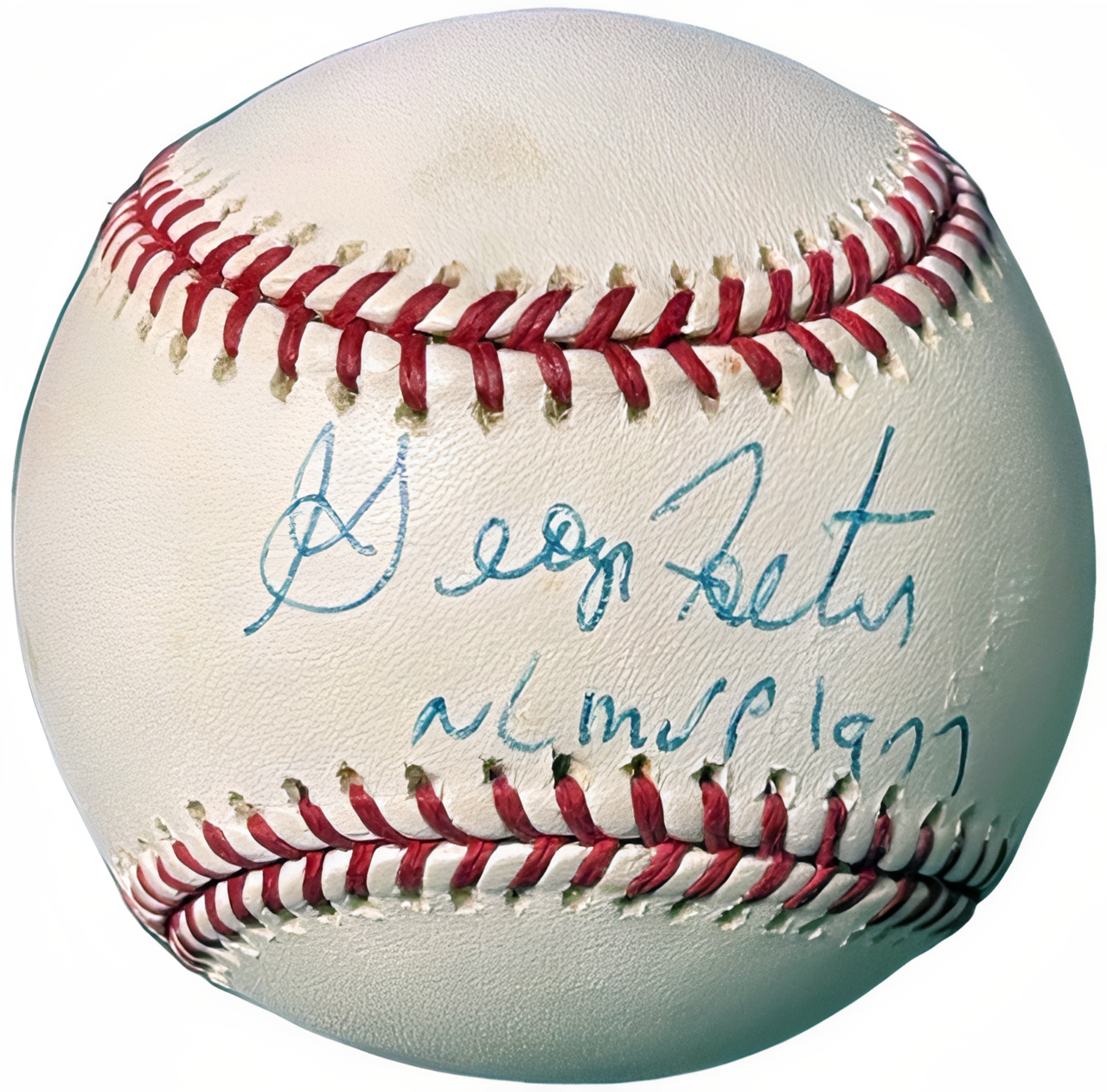 George Foster Signed Rawlings Official Major League Baseball Nl Mvp 1977 Very Minor Tone Spots  Coa (Cincinnati Reds)