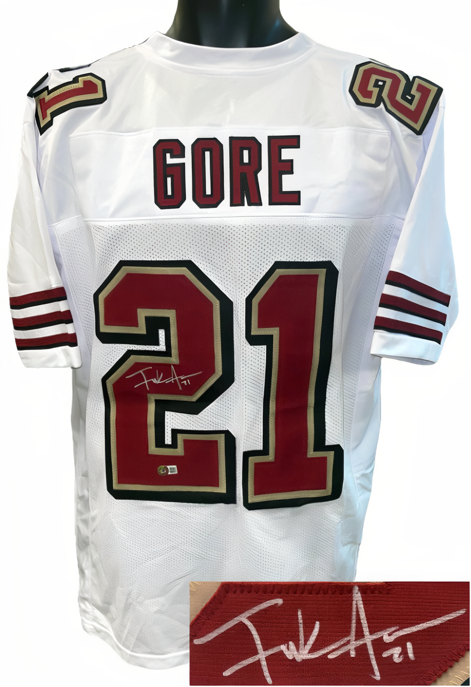 Frank Gore Signed San Francisco Tb White Custom Stitched Pro Style Football Jersey Xl  Beckett Witnessed #Wr21271