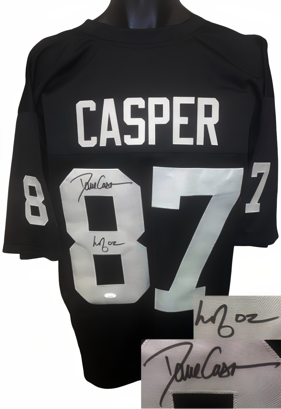 Dave Casper Signed Oakland Black Tb Custom Stitched Pro Style Football Jersey Hof 02 Xl  Jsa Witnessed #Wit899789