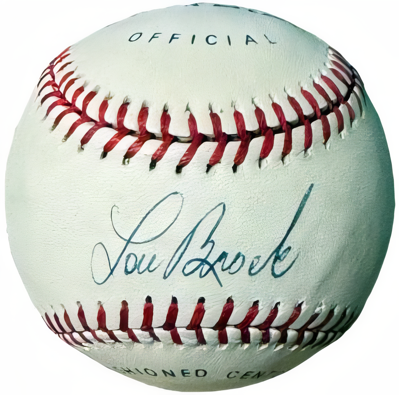 Lou Brock Signed Official Spalding All Star Baseball Imperfect  Coa (Hof/St. Louis Cardinals)