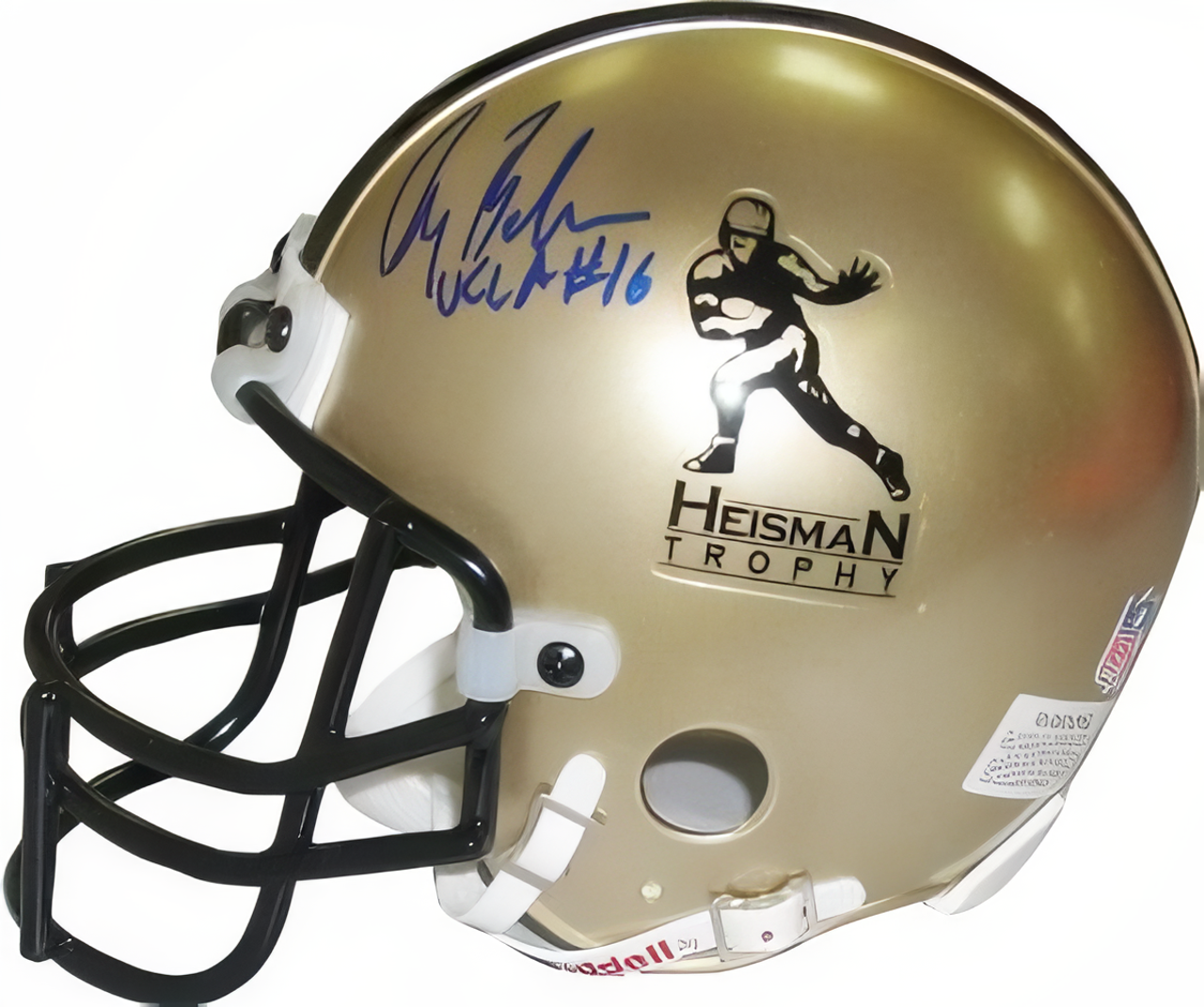 Gary Beban Signed Heisman Authentic Gold Mini Helmet Ucla  Jsa Hologram #Cc09401