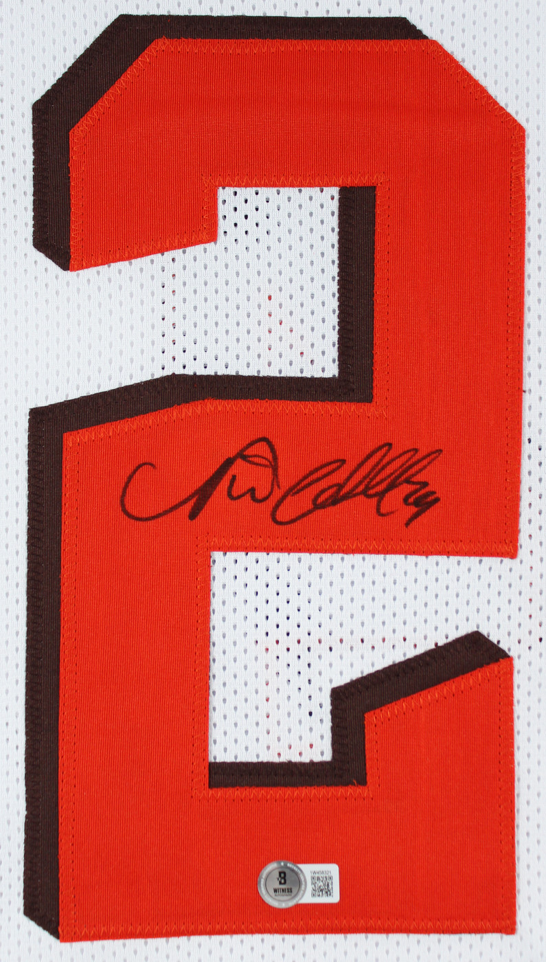 Nick Chubb Authentic Signed White Pro Style Framed Jersey BAS Witnessed 2