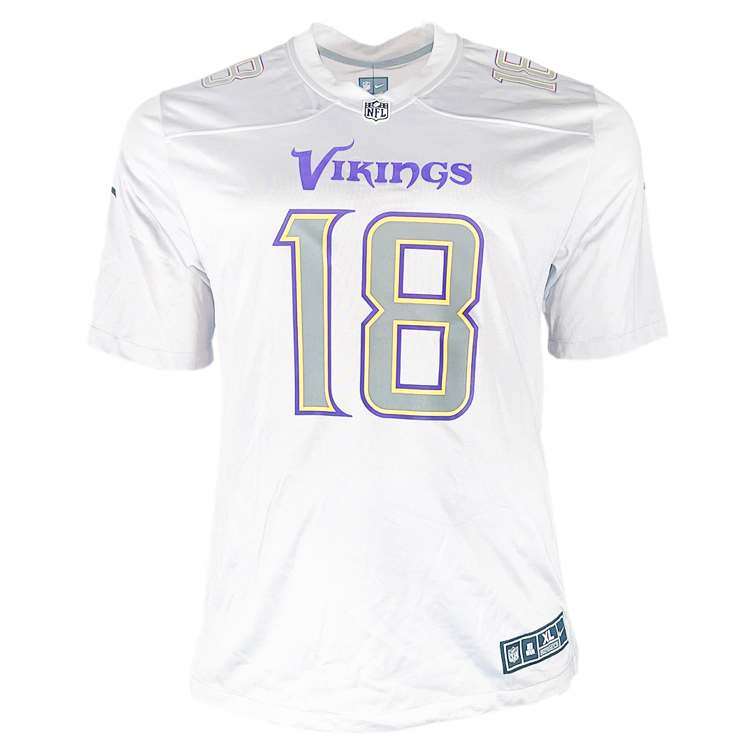 Justin Jefferson Signed Minnesota Nike Authentic Grey Football Jersey (XL)