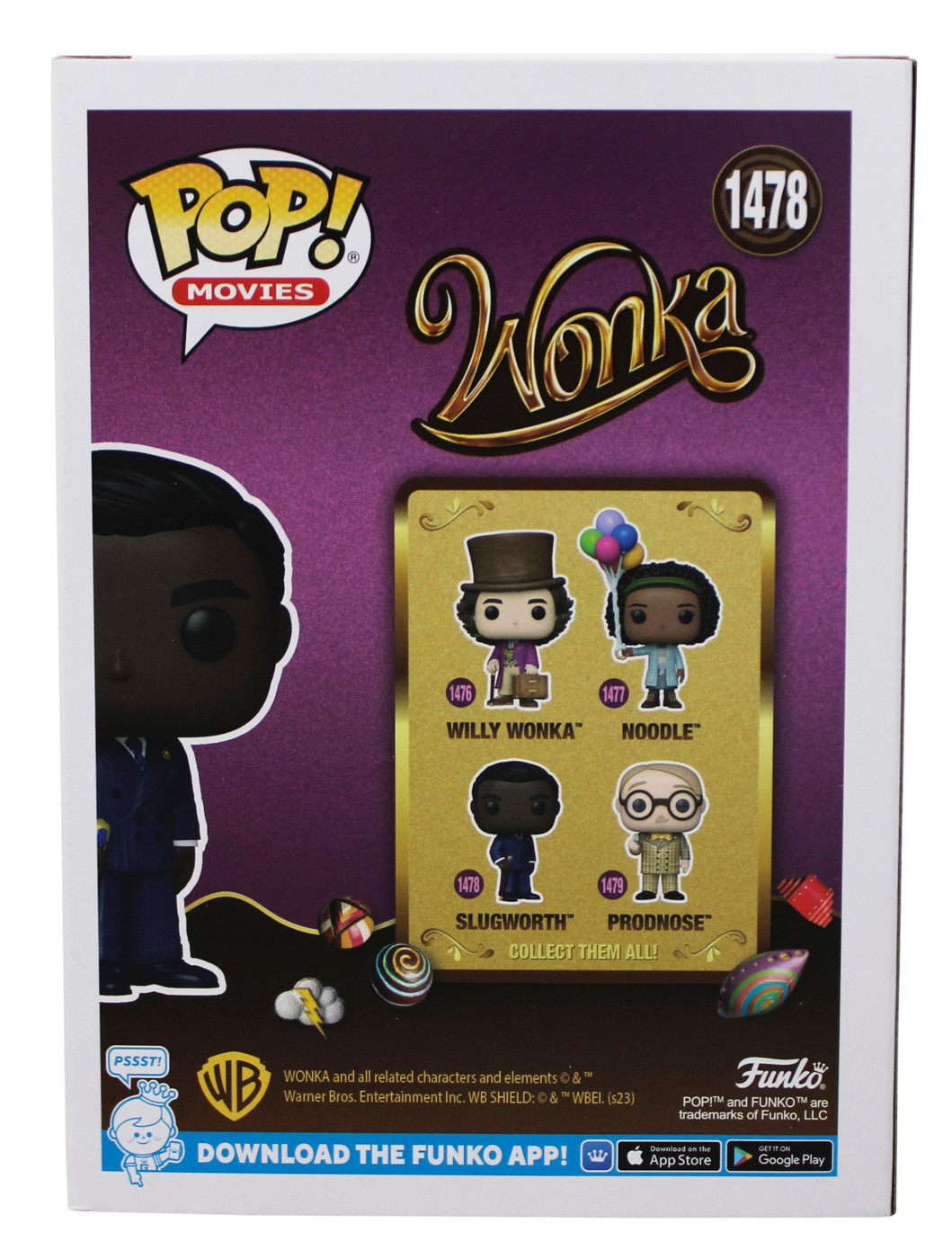 Paterson Joseph Wonka Signed Slugworth #1478 Funko Pop Vinyl Figure BAS #BU55066