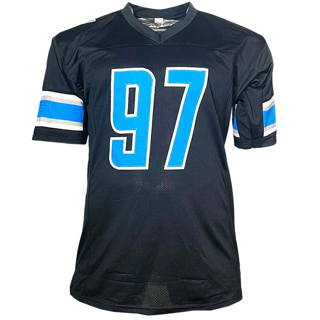 Aidan Hutchinson Signed Detroit Black Football Jersey (Beckett)