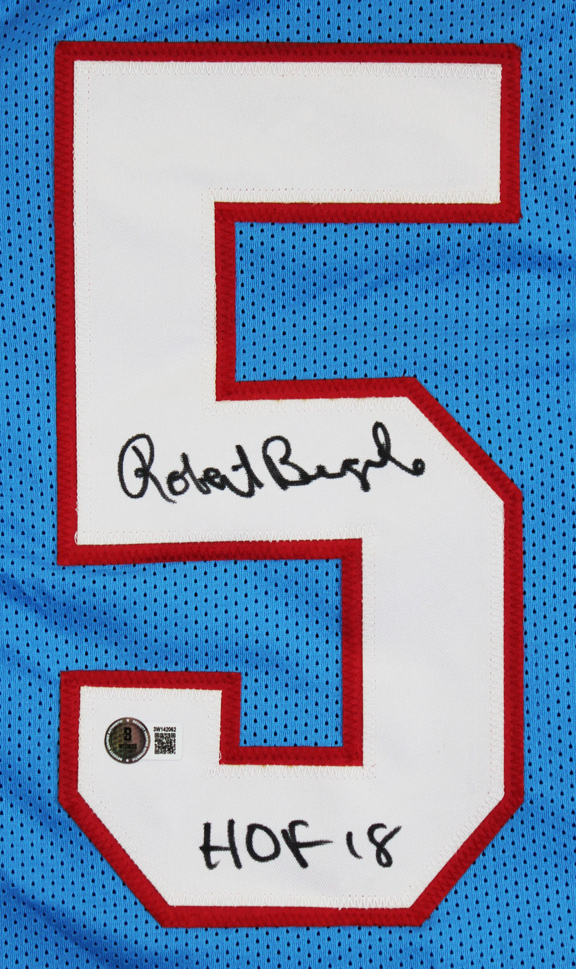 Robert Brazile "HOF 2018" Signed Light Blue Pro Style Jersey BAS Witnessed