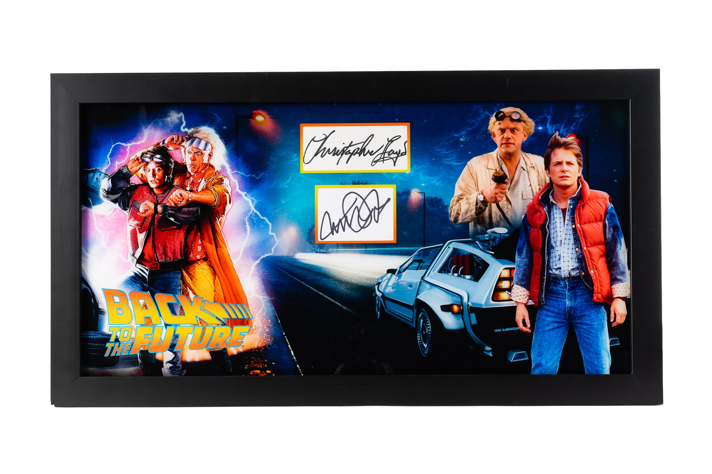 Dual-Signed Custom Framed Cut Display: Michael J. Fox