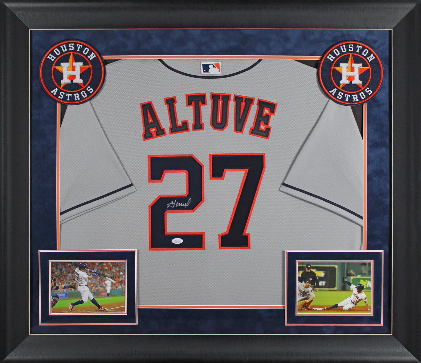 Astros Jose Altuve Authentic Signed Grey Nike Framed Jersey Autographed JSA Version 1