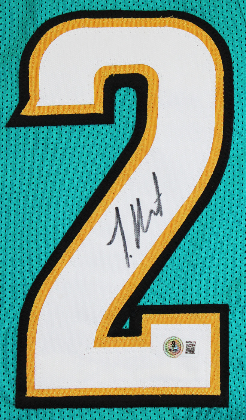 Travis Hunter Authentic Signed Teal Alternate Pro Style Jersey BAS