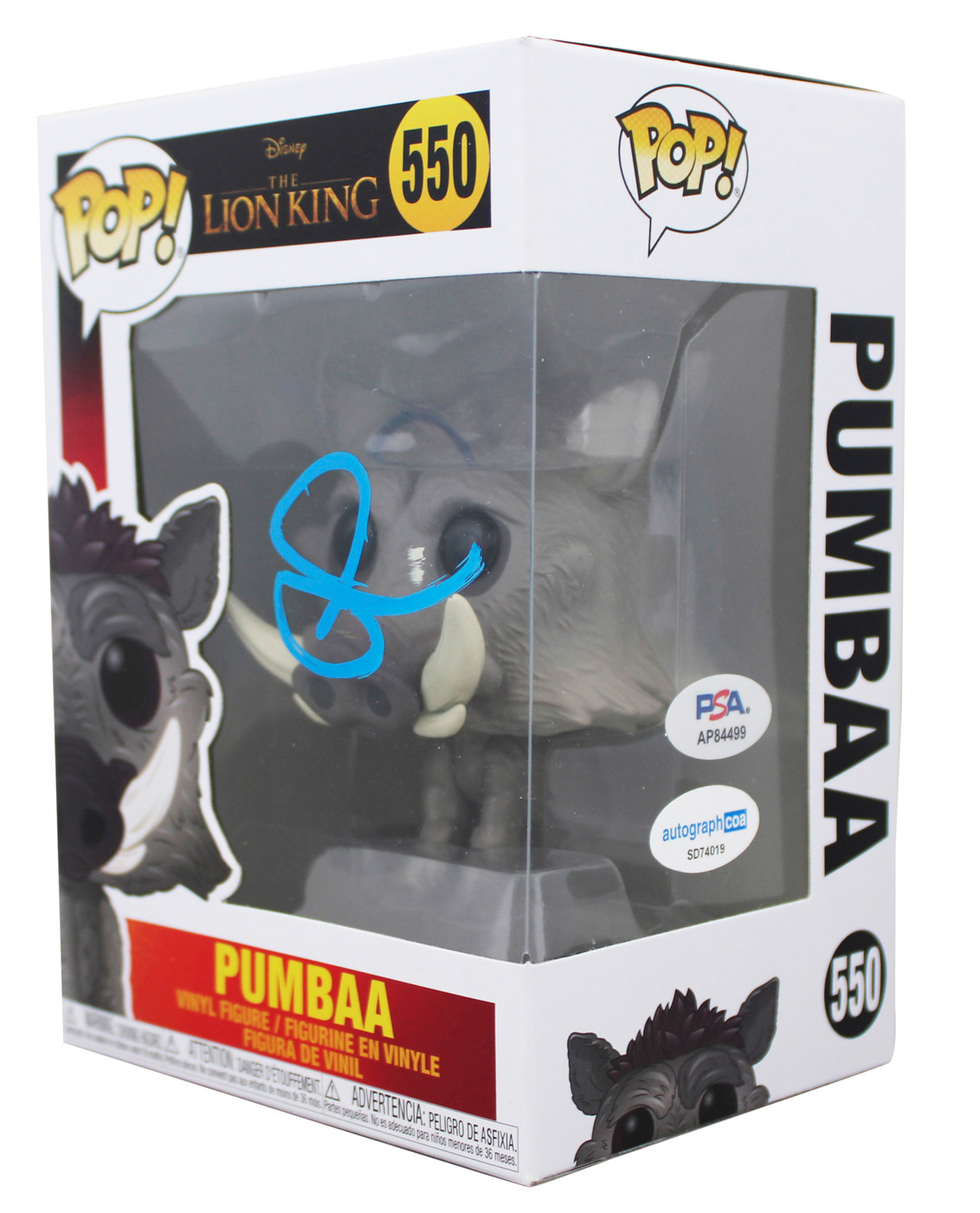 Seth Rogan The Lion King Signed Pumbaa #550 Funko Pop Vinyl Figure PSA #AP84499