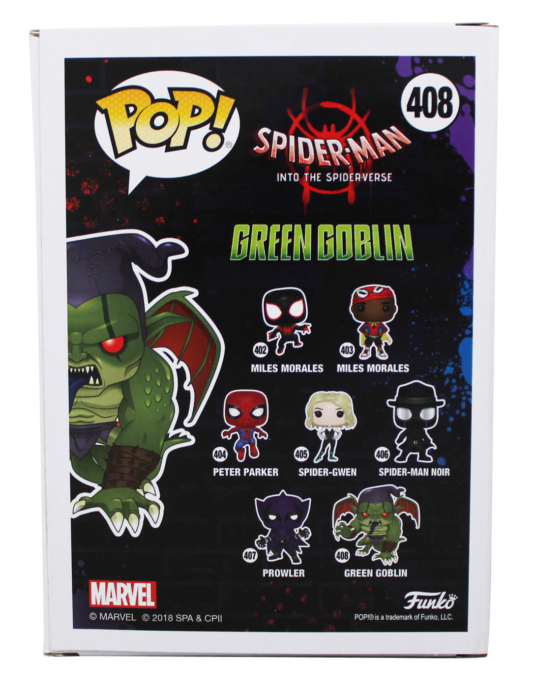 Willem Dafoe Signed Green Goblin #408 Funko Pop Vinyl Figure PSA