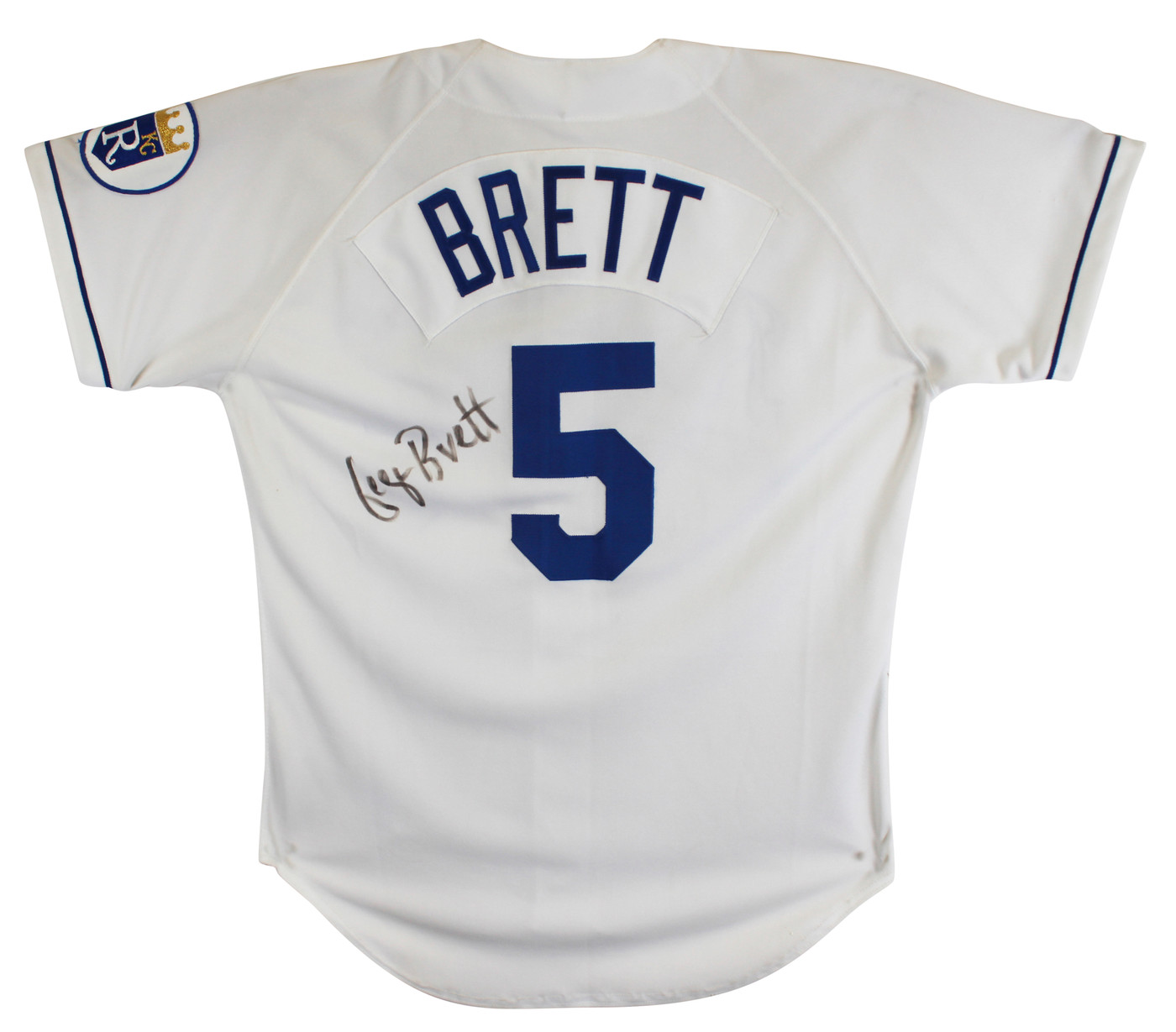 Royals George Brett Authentic Signed White Russell Athletic Jersey BAS #BU55013