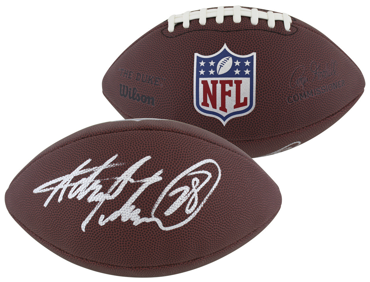 Vikings Adrian Peterson Signed Wilson Duke Replica Football W/ Case BAS Witness