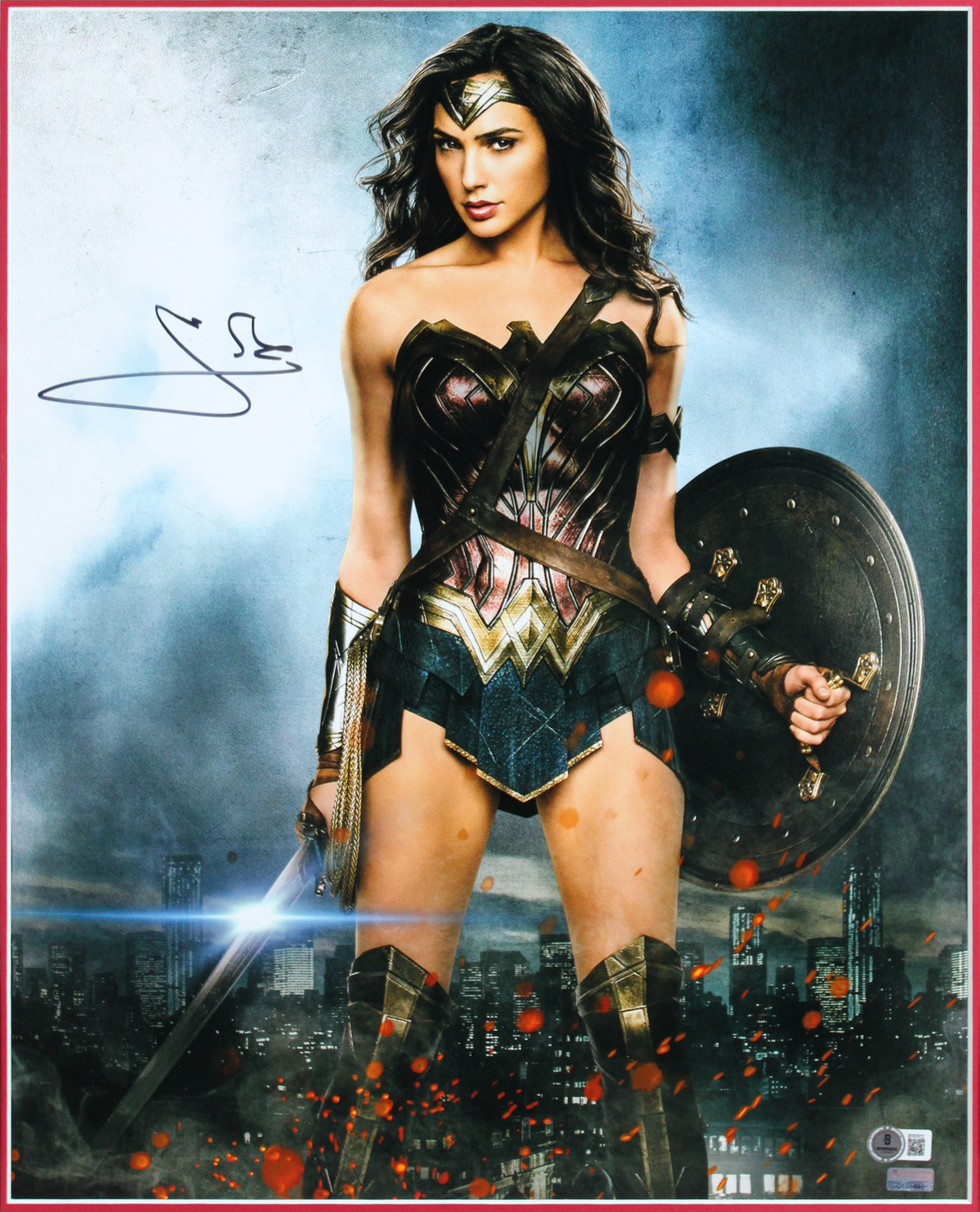 Gal Gadot Wonder Woman Authentic Signed 16x20 Framed Photo BAS