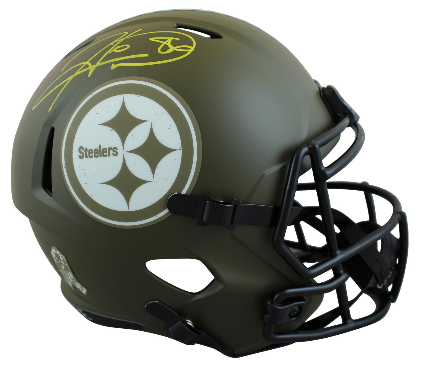 Steelers Hines Ward Signed Salute To Service Full Size Speed Rep Helmet BAS Wit