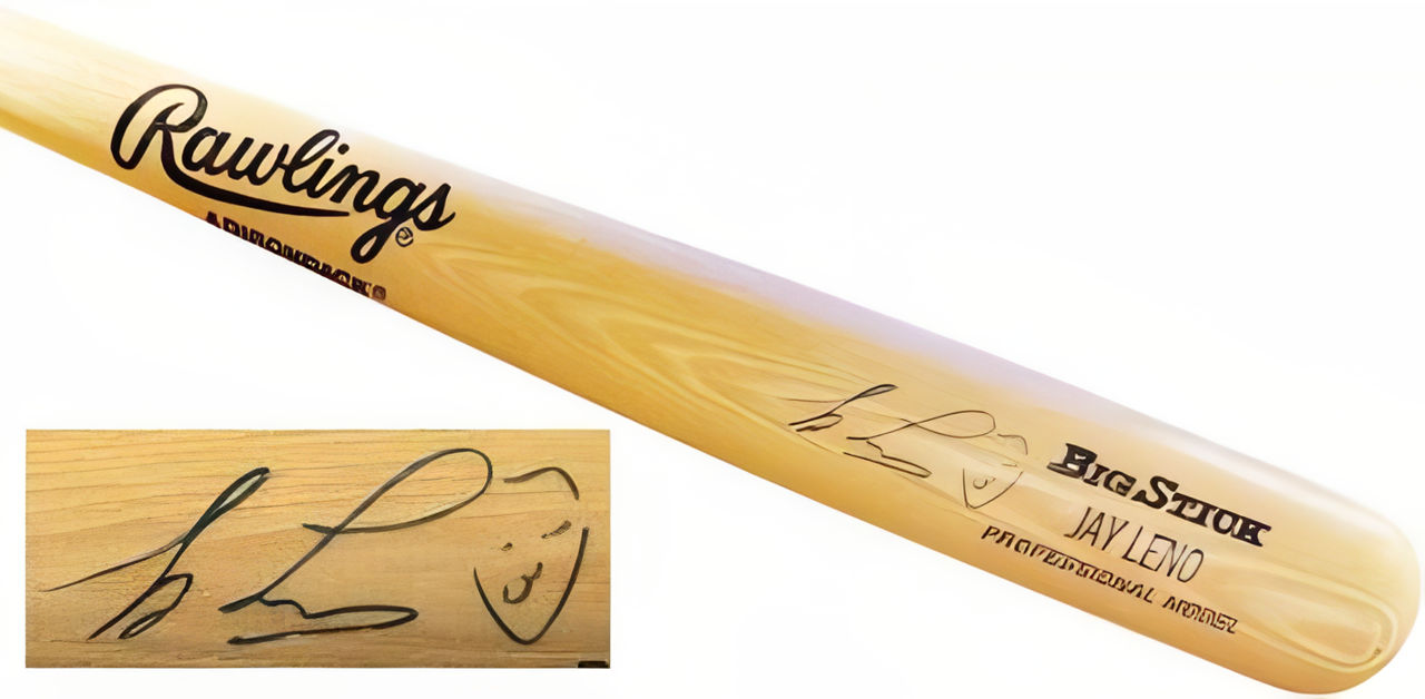 Jay Leno Signed Rawlings Adirondack Personal Model 34” Baseball  Bat W/ Art – Beckett (Tonight Show/Comedian)