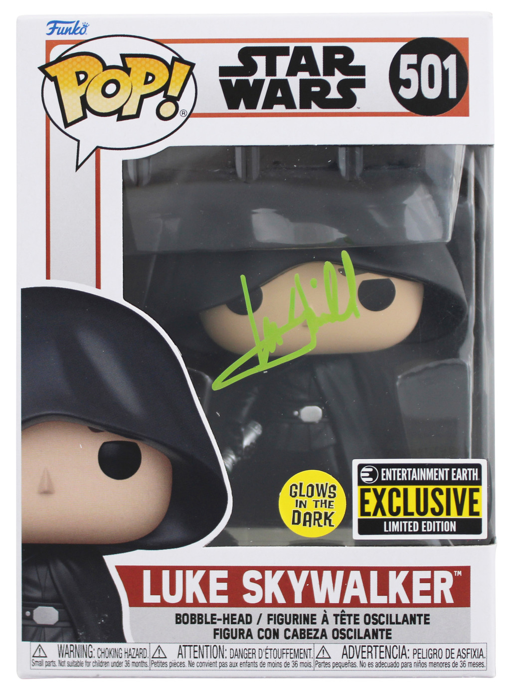 Mark Hamill Star Wars Signed Luke Skywalker #501 Funko Pop Figure BAS #AE64154