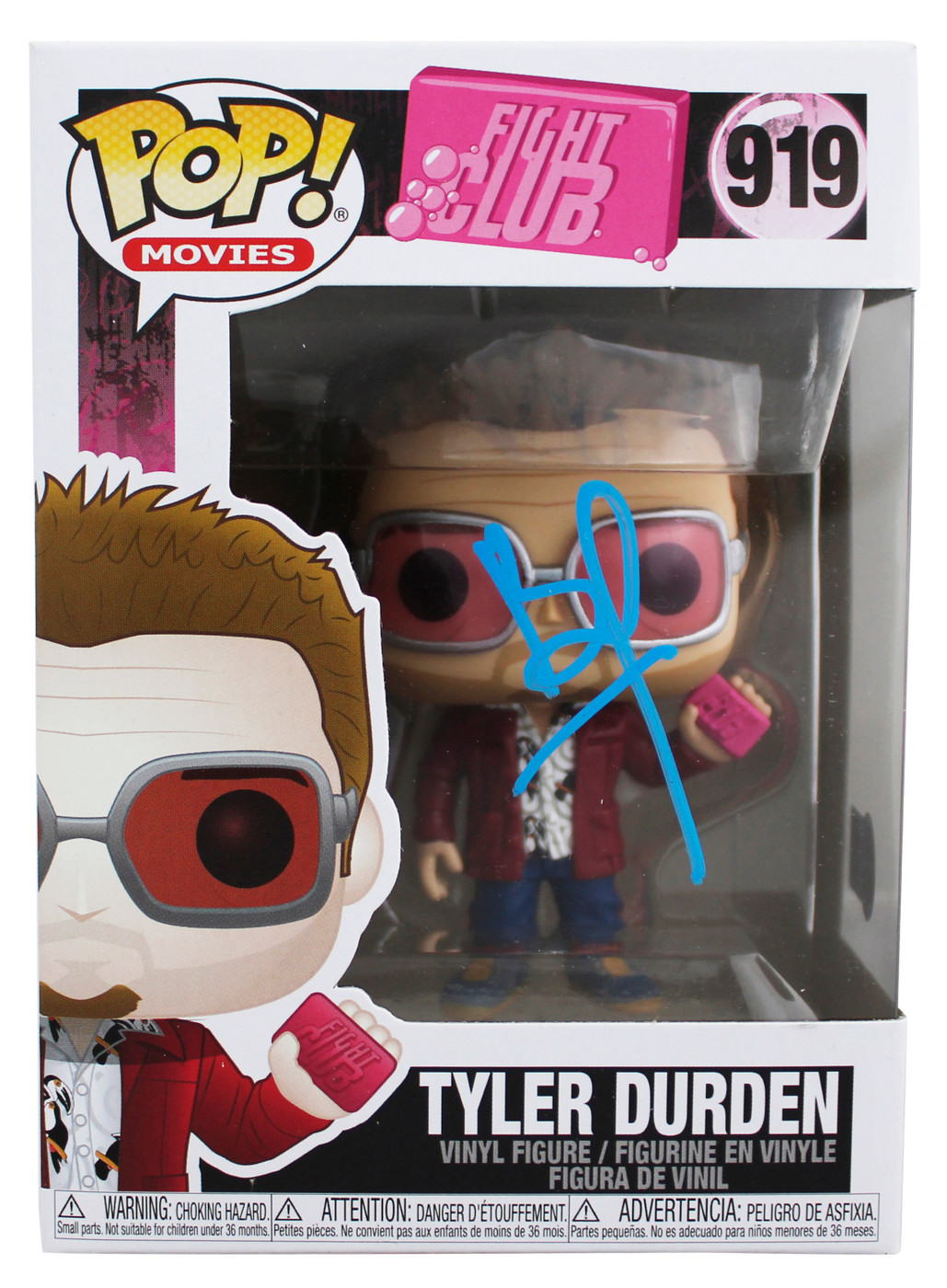 Brad Pitt Fight Club Signed Tyler #919 Funko Pop Vinyl Figure BAS #BS77026