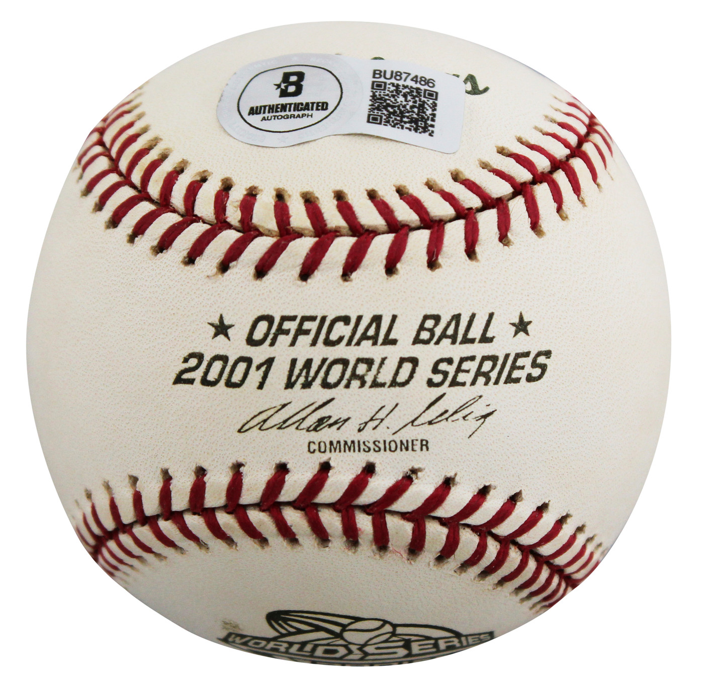 D-Backs Mark Grace Signed 2001 World Series Logo OML Baseball BAS #BU87486