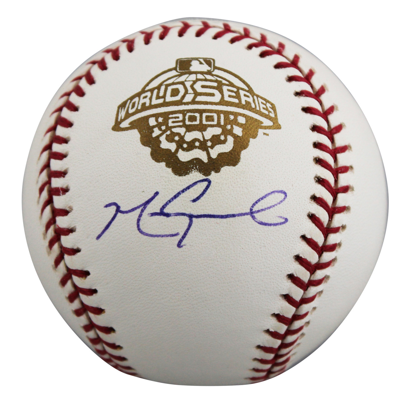 D-Backs Mark Grace Signed 2001 World Series Logo OML Baseball BAS #BU87498